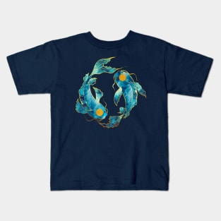 Koi Fish Ying Yang Watercolor Kids T-Shirt